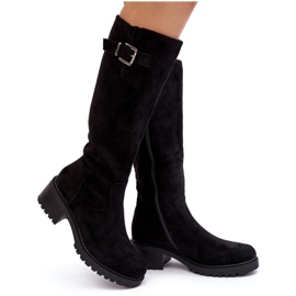 Botas Planas Mujer Ante Negro Saranai