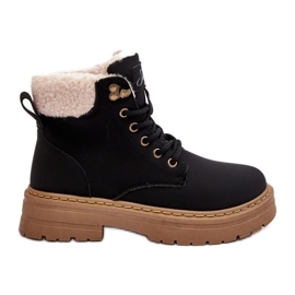 Botas de Mujer de Piel con Piel de Oveja, Negro Lynnvia