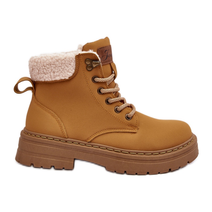 Botas Mujer de Piel con Piel de Oveja Camel Lynnvia beige