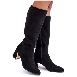 Seastar Botas de ante por encima de la rodilla con tacones altos negros