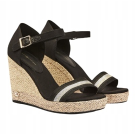 Sandalia de cuña alta de grosgrain Tommy Hilfiger Mujer FW0FW05254 negro Sandalia de cuña alta de grosgrain Tommy Hilfiger Mujer FW0FW05254 negro