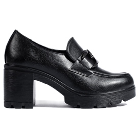 W. Potocki Zapatos negros de mujer con tacón ancho de Potocki W. Potocki Zapatos negros de mujer con tacón ancho de Potocki