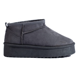 Botas de nieve de plataforma corta Shelovet grises