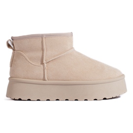 Botas de nieve cortas de mujer Shelovet beige