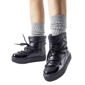 Botas de nieve aislantes negras con elástico Oslavia negro