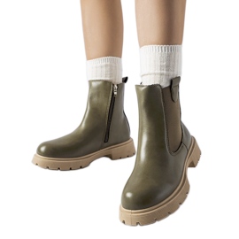 Botines verdes con suela beige Giacinta