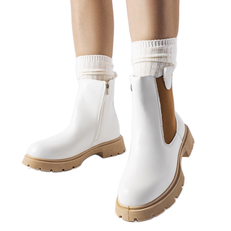 Botines blancos con suela beige Giacinta