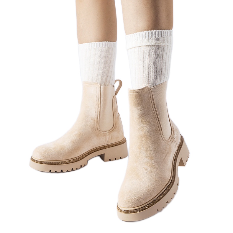 Botas aislantes beige con pedrería Taunton