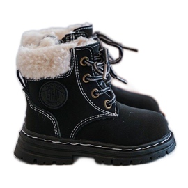 Botas Trapper Infantiles con Cremallera y Piel de Oveja, Negra Marialee negro