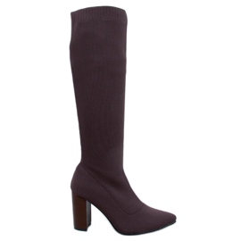 Botas tacón elástico Elisha Brown marrón