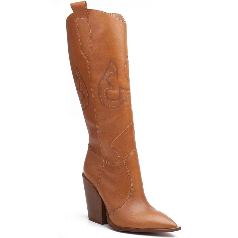 Marco Shoes Botas cowboy de mujer Marco 1399K marrón con láser