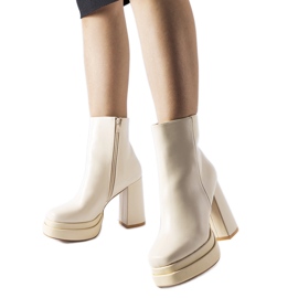 Botines de tacón alto beige de Ashwood