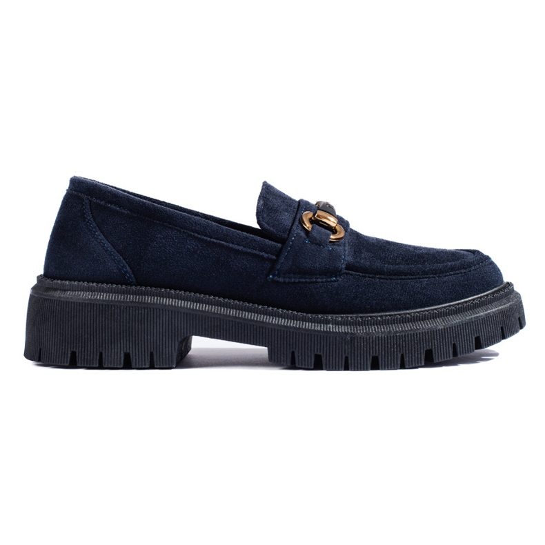 Mocasines de mujer Shelovet de ante azul marino