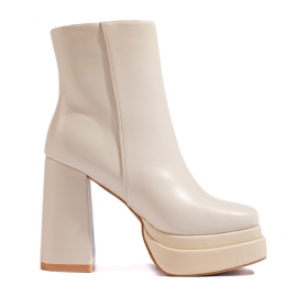 Botines tacón Shelovet crema beige