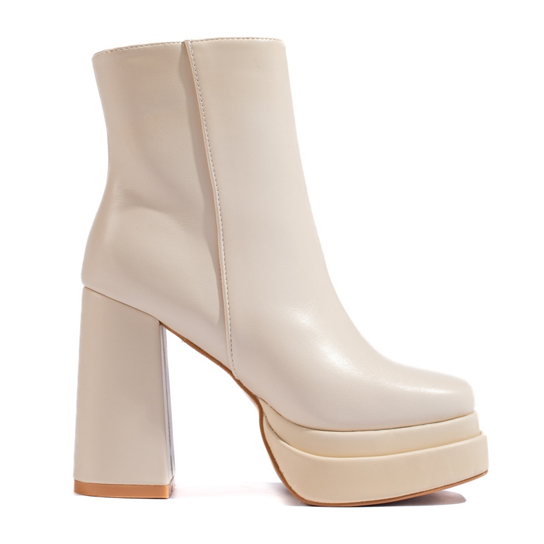 Botines tacón Shelovet crema beige