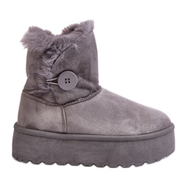 Botas de nieve con plataforma y pelo para mujer, color gris Vikas