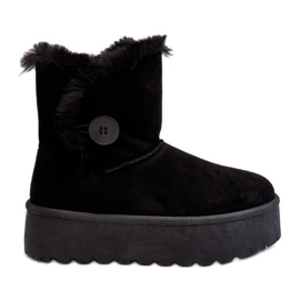 Botas de nieve de mujer con plataforma y pelo negro Vikas Botas de nieve de mujer con plataforma y pelo negro Vikas