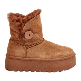 Botas de nieve con plataforma para mujer con pelo Vikas color camel marrón