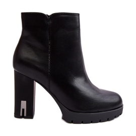 Botines de mujer de tacón alto con cremallera, negro Rasoda