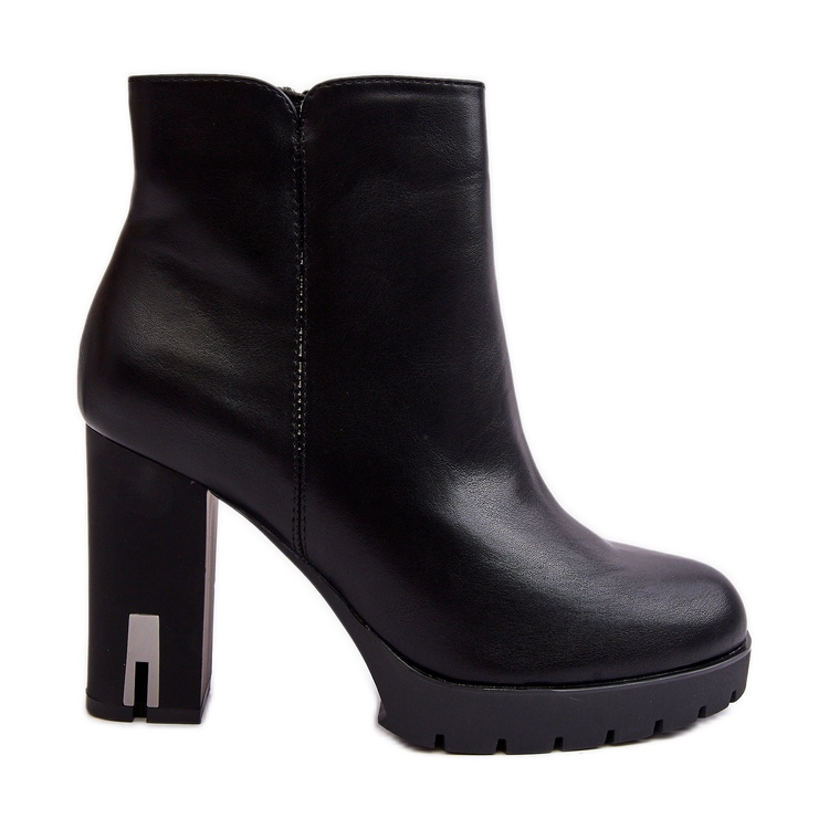 Botines de mujer de tacón alto con cremallera, negro Rasoda