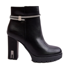 Botines Mujer Con Adorno Negro Carolla