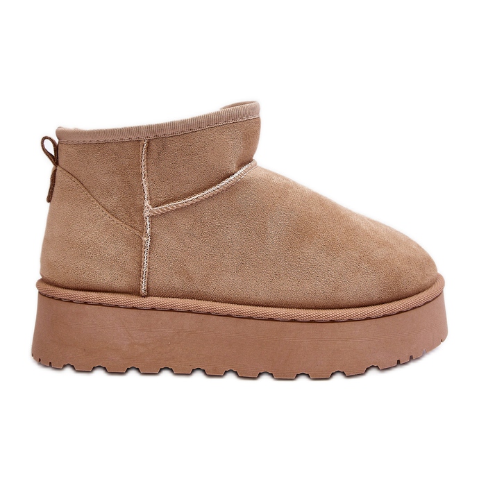Botas de nieve con plataforma y forro de pelo para mujer, Beige Xamella