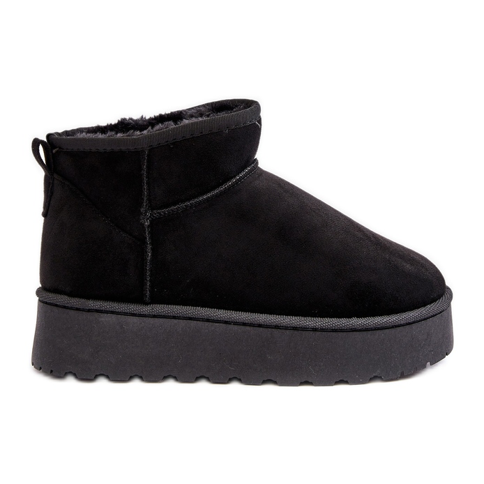 Botas de nieve con plataforma y forro de pelo para mujer, negro Xamella