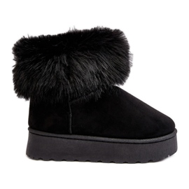 Botas de nieve con plataforma y pelo para mujer Negro Mancy Botas de nieve con plataforma y pelo para mujer Negro Mancy