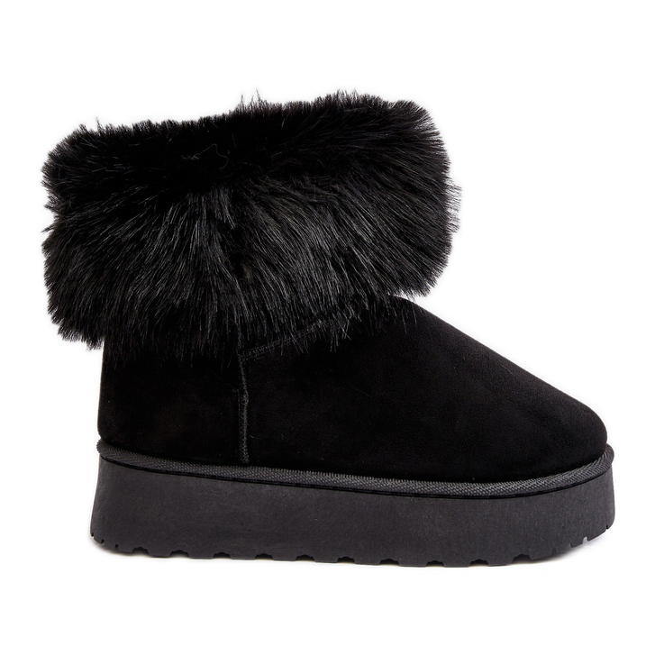 Botas de nieve con plataforma y pelo para mujer Negro Mancy Botas de nieve con plataforma y pelo para mujer Negro Mancy