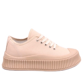 Zapatillas Pratt caqui con plataforma beige Zapatillas Pratt caqui con plataforma beige