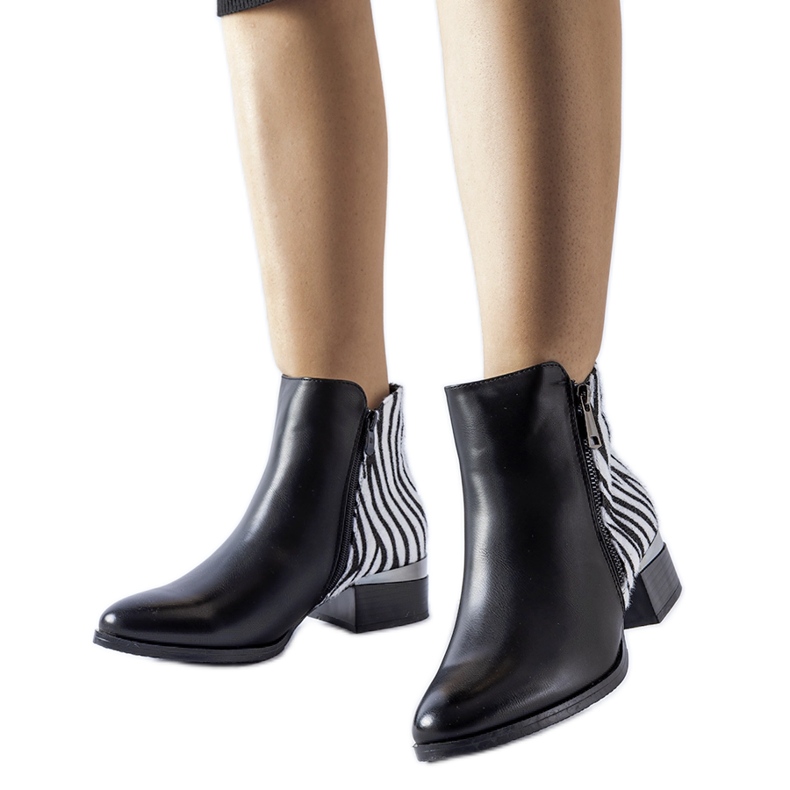 Botines aislantes negros con estampado de cebra, Olindo