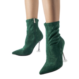 Botines verdes con tacón decorativo de Ferguson