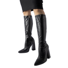 Botas negras de tacón alto de Abelino negro Botas negras de tacón alto de Abelino negro
