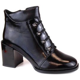 Botines aislantes de charol para mujer, negro, Filippo DBT4891