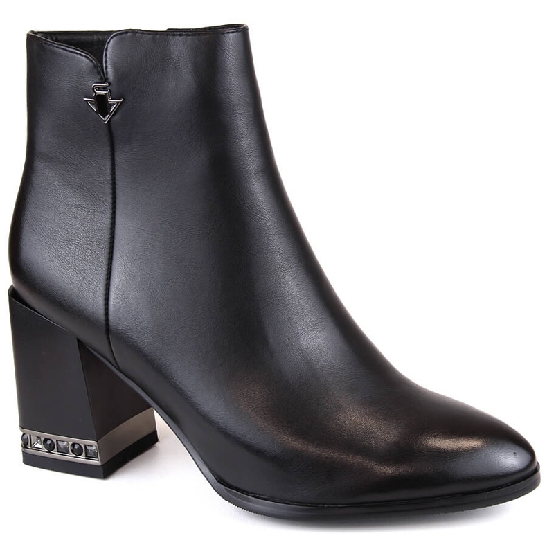 Filippo Botines de mujer de tacón con circonitas, negro Fillippo DBT4842