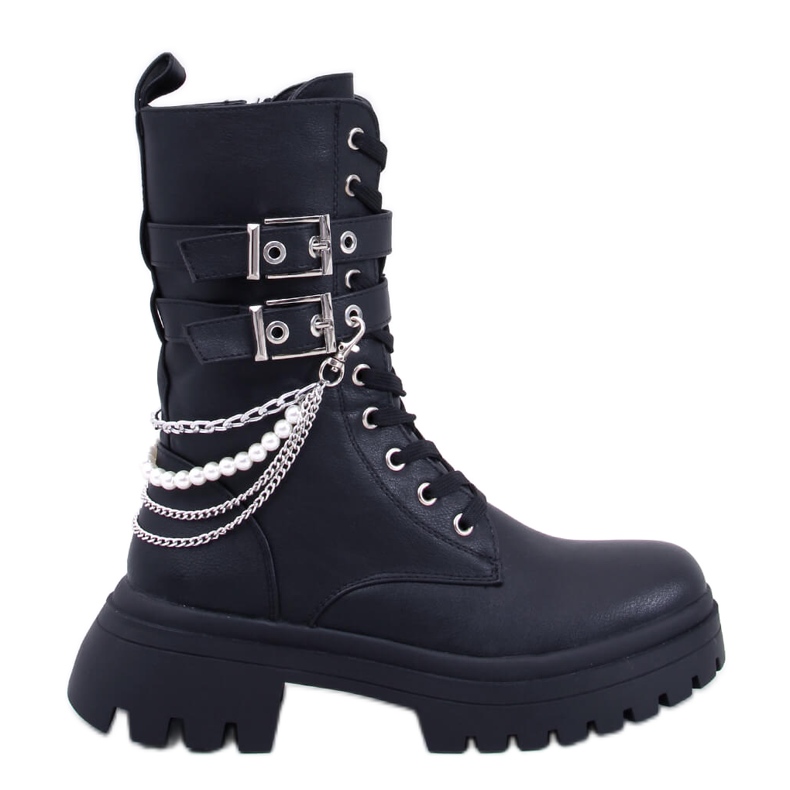Botas bovver negras con cadenas Glance negro