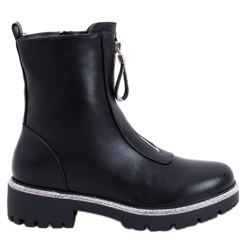 Botines Teah Black con circonitas negro