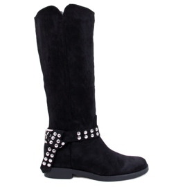 Brews Botas de ante mujer negras negro