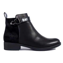 SHELOVET Botines negros clásicos de mujer.