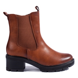 SHELOVET Botas Chelsea de mujer marrones marrón