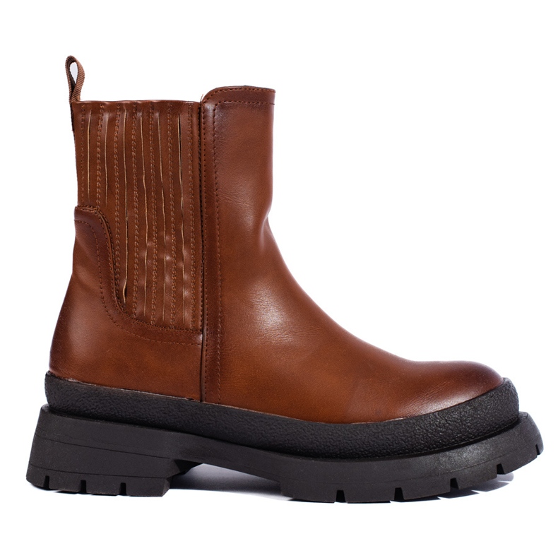 SHELOVET Botas Chelsea marrones con suela gruesa. marrón
