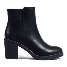 SHELOVET Botines negros clásicos de tacón SHELOVET Botines negros clásicos de tacón