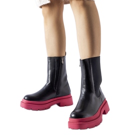 Botines negros con suela Garden rosa