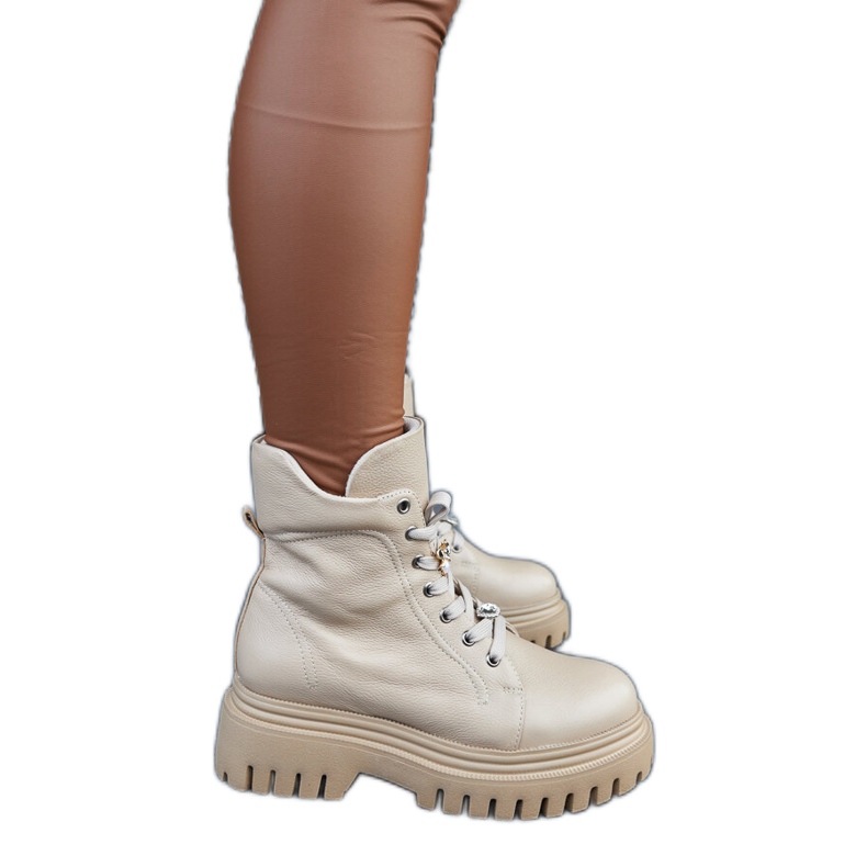 Botas aislantes de cuero beige de Karino