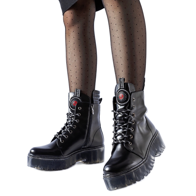 Botines Aldino clásicos aislados negros Botines Aldino clásicos aislados negros