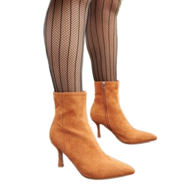 Botines de tacón bajo marrones de Guimond marrón
