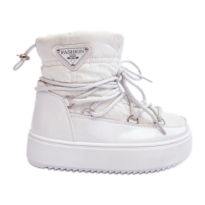 Botas de Nieve con Cordones y Aislamiento Infantil Blanco Colina