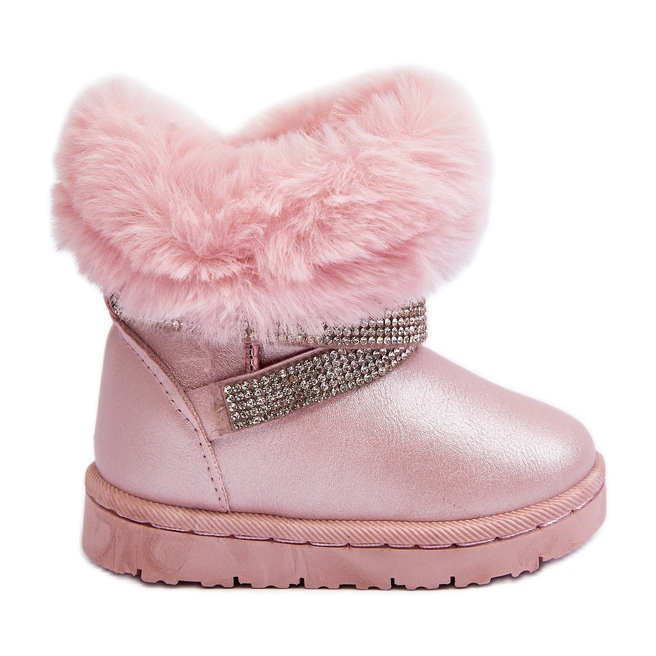 Botas De Nieve Infantil Hollee Rosa Con Circonitas rosado