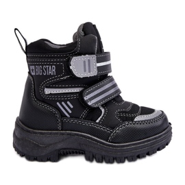 Botas de Nieve Infantiles con Velcro Aislantes Negro Big Star MM374129