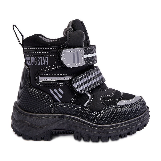 Botas de Nieve Infantiles con Velcro Aislantes Negro Big Star MM374129